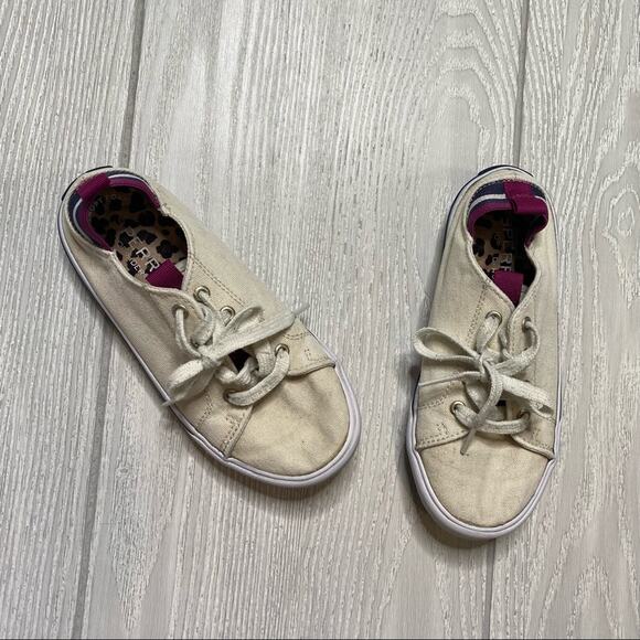 SPERRY YOUTH HY-PORT CREAM TAN LOW TOP KID SNEAKERS GIRL'S SIZE 13 - Picture 1 of 7